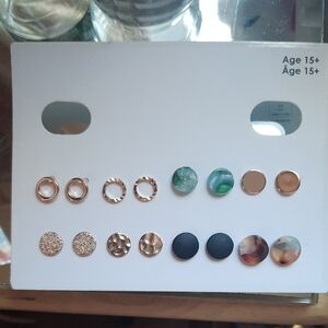 Multi-Color Stud Earring Set